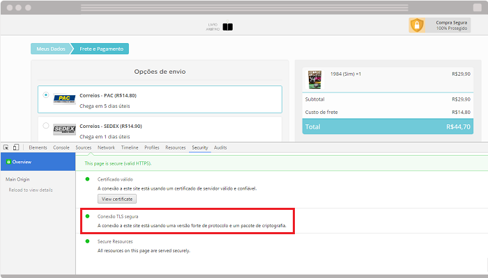 Exemplo de loja com certificado SSL